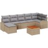 Trädgårdssoffset 8 pcs Beige, ljusgrå vidaXL Stor – miniatyr 1