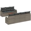 Trädgårdssoffset 8 pcs Grå Rattans, polyester vidaXL Stor – miniatyr 2