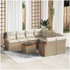 Trädgårdssoffset 9 pcs Beige, vit vidaXL 55 x 55 x 37 cm – miniatyr 1