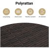 Trädgårdssoffset med dynor 14 delar brun konstrotting vidaXL – miniatyr 4