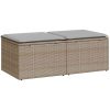 Trädgårdssoffset med dynor 2 delar beige konstrotting akaciaträ vidaXL – miniatyr 2