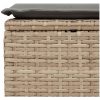 Trädgårdssoffset med dynor 2 delar beige konstrotting akaciaträ vidaXL – miniatyr 5