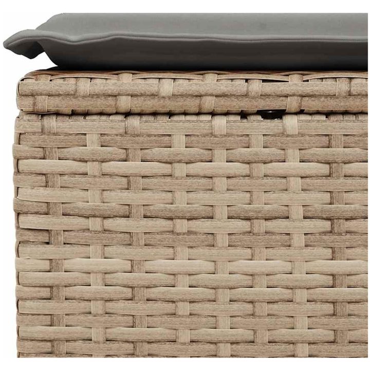Trädgårdssoffset med dynor 2 delar beige konstrotting akaciaträ vidaXL – bild 5