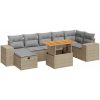 Trädgårdssoffset med dynor 5 delar beige konstrotting akacia vidaXL – miniatyr 2