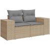 Trädgårdssoffset med dynor 5 delar beige konstrotting akacia vidaXL – miniatyr 5