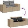 Trädgårdssoffset med dynor 5 delar beige konstrotting akacia vidaXL – miniatyr 10