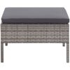 Trädgårdssoffset med dynor 5 delar konstrotting grå vidaXL – miniatyr 7