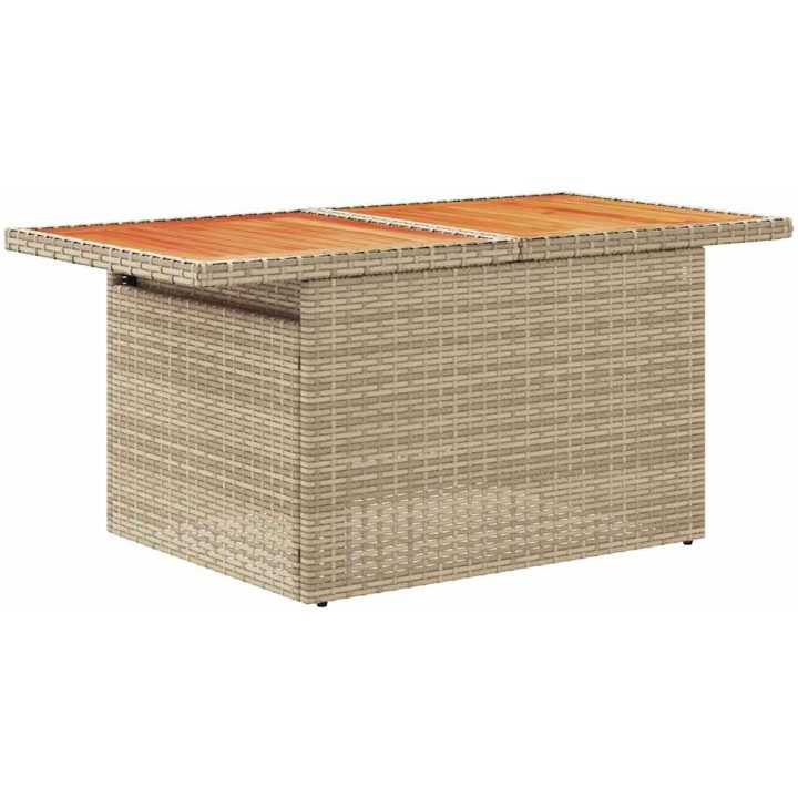 Trädgårdssoffset med dynor 6 delar beige konstrotting akacia vidaXL – bild 6