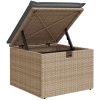 Trädgårdssoffset med dynor 6 delar beige konstrotting akacia vidaXL – miniatyr 9