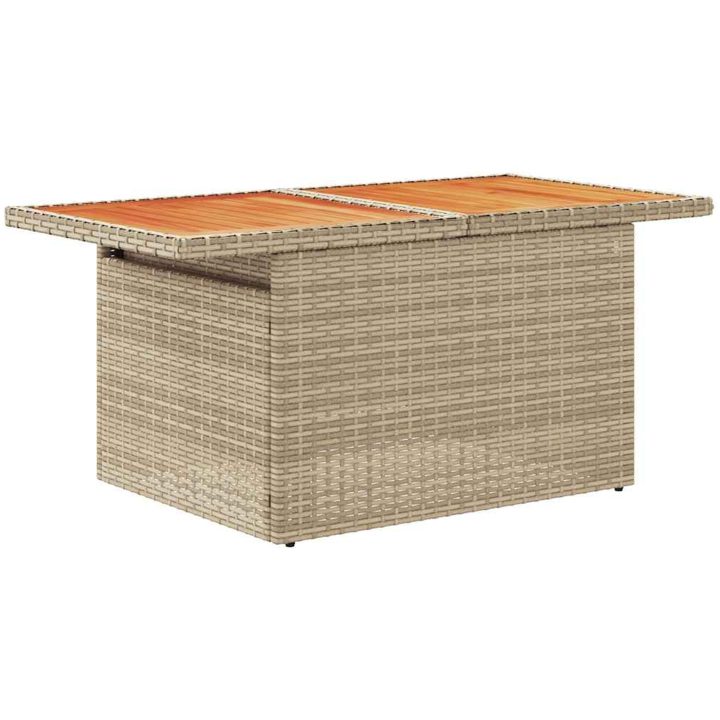Trädgårdssoffset med dynor 8 delar beige konstrotting akaciaträ vidaXL – bild 6