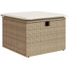 Trädgårdssoffset med dynor 9 delar beige konstrotting akacia vidaXL – miniatyr 6