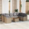 Trädgårdsssofa Set 10 pcs Beige, ljusgrå vidaXL Stor – miniatyr 1