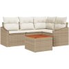 Trädgårdsssoffset 5 pcs Beige, vit vidaXL 55 x 55 x 37 cm – miniatyr 2