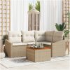 Trädgårdsssoffset 5 pcs Beige, vit vidaXL 55 x 55 x 37 cm – miniatyr 1