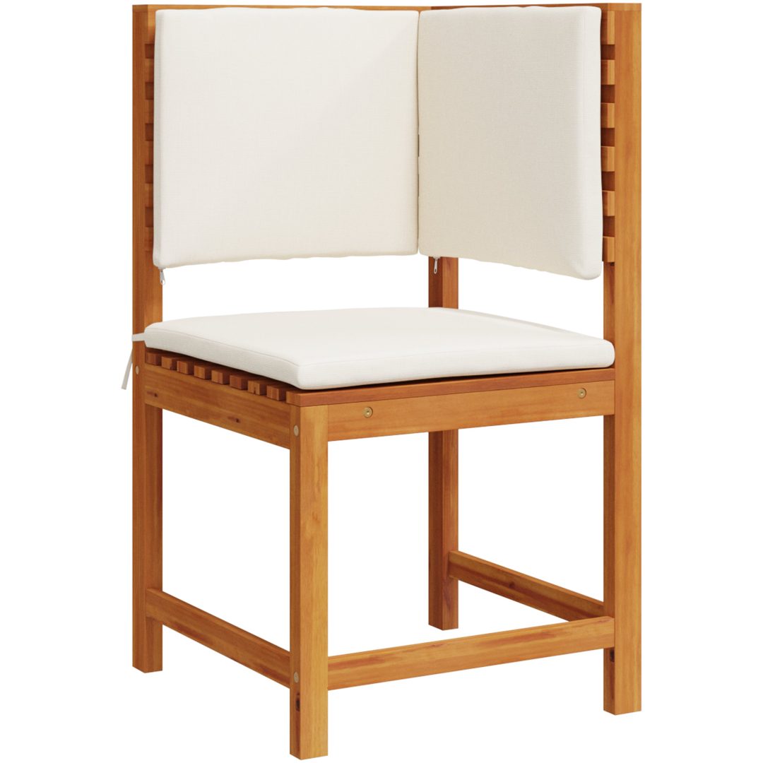 Trädgårdsstol Hörn med Kuddar i Solid Akaciaträ vidaXL 100 x 50 x 91 cm – bild 2