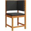 Trädgårdsstol Hörn med Kuddar Solid Akacia vidaXL 100 x 50 x 91 cm – miniatyr 2