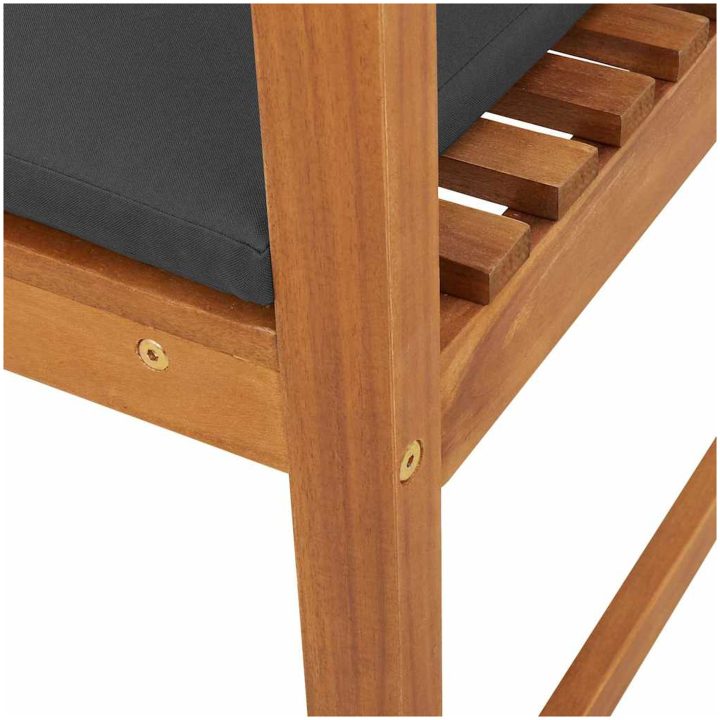 Trädgårdsstol Hörn med Kuddar Solid Akacia vidaXL 100 x 50 x 91 cm – bild 8