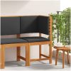 Trädgårdsstol Hörn med Kuddar Solid Akacia vidaXL 100 x 50 x 91 cm – miniatyr 1