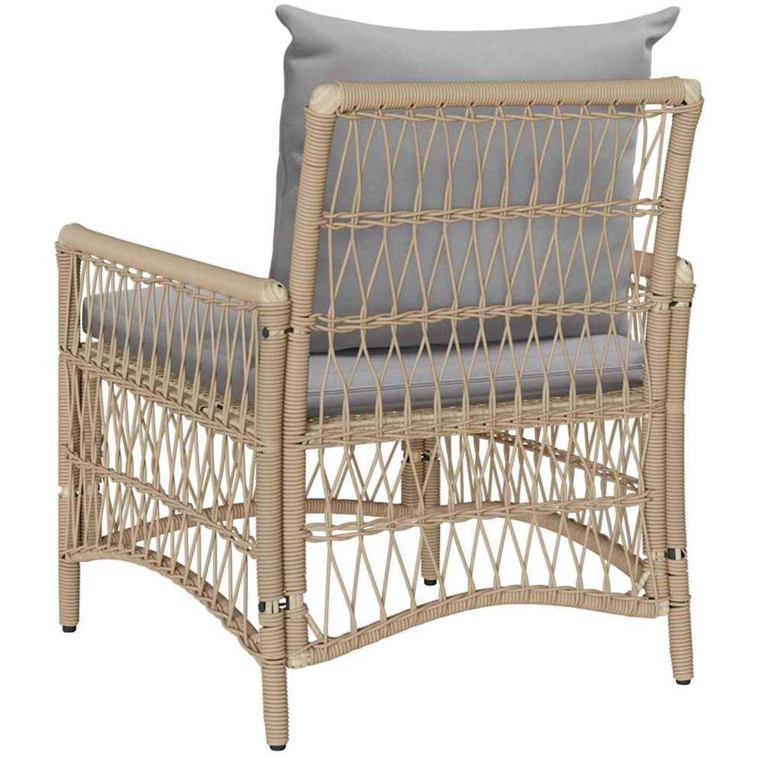 Trädgårdsstol med Dynor Beige 60x70x78 cm Poly Rottning vidaXL Standard – bild 2