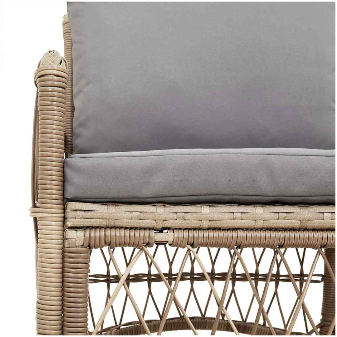 Trädgårdsstol med Dynor Beige 60x70x78 cm Poly Rottning vidaXL Standard – bild 3