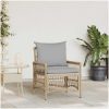 Trädgårdsstol med Dynor Beige 60x70x78 cm Poly Rottning vidaXL Standard – miniatyr 1