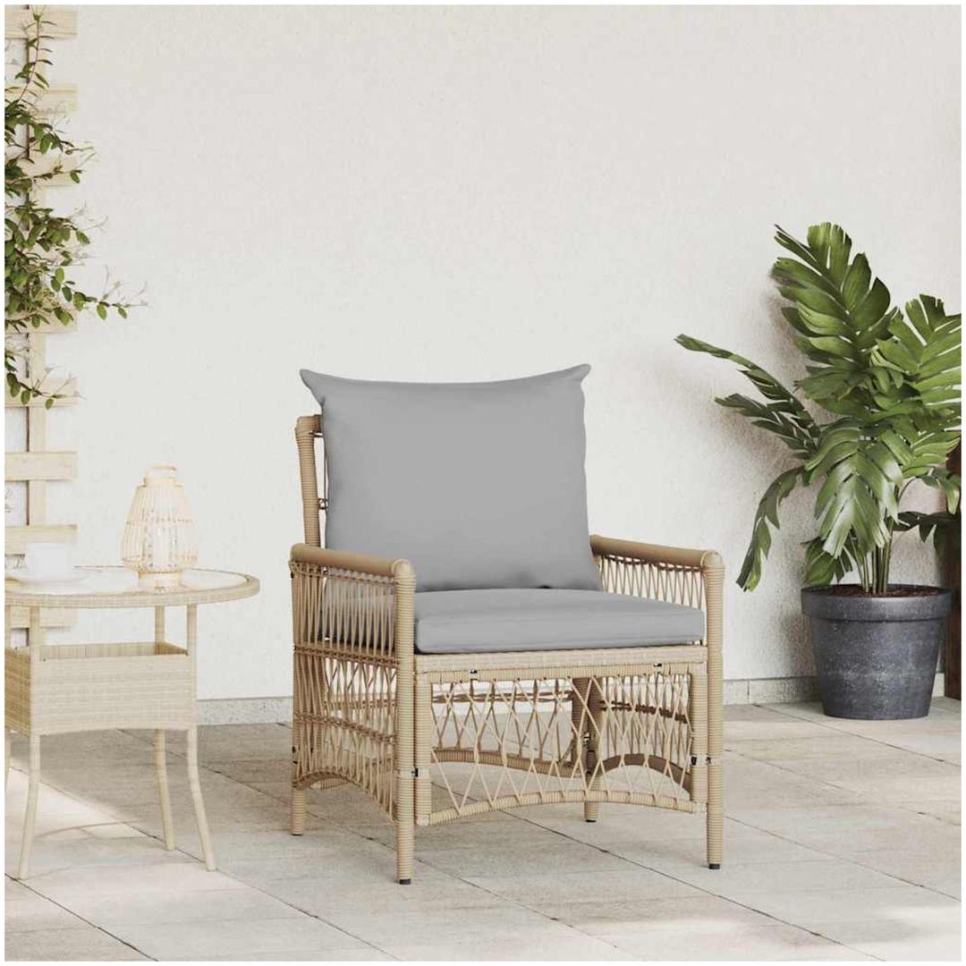 Trädgårdsstol med Dynor Beige 60x70x78 cm Poly Rottning vidaXL Standard