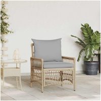 Trädgårdsstol med Dynor Beige 60x70x78 cm Poly Rottning vidaXL