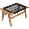 Trädgårdsstol med fotpall massiv teak och rep vidaXL – miniatyr 11