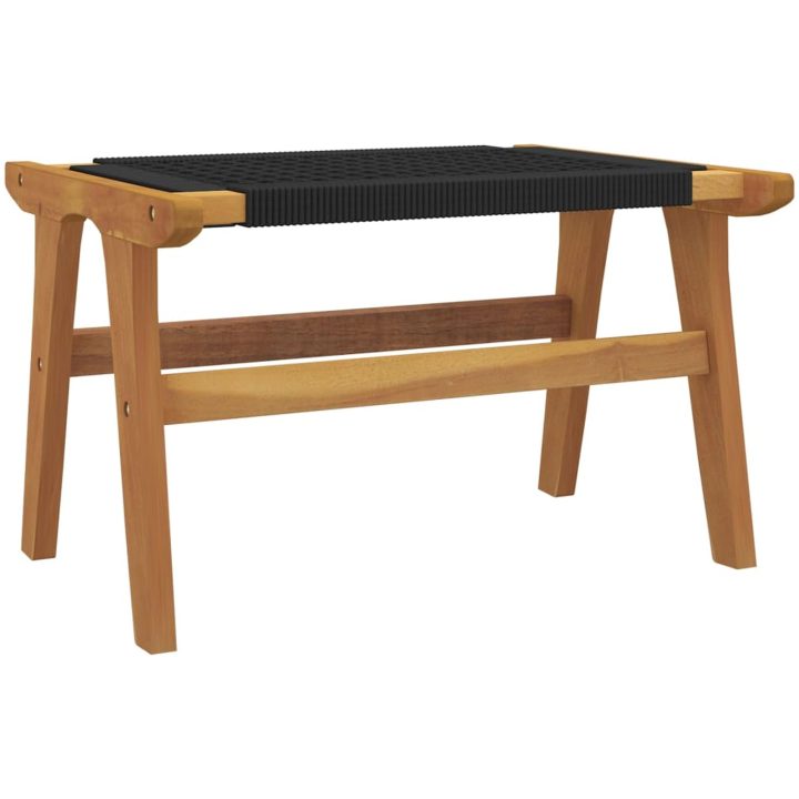 Trädgårdsstol med fotstöd massiv teak och polyester vidaXL – bild 11