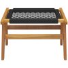Trädgårdsstol med fotstöd massiv teak och polyester vidaXL – miniatyr 12