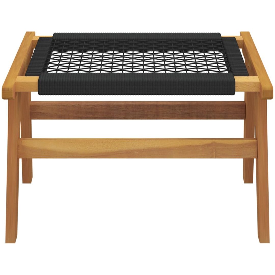 Trädgårdsstol med fotstöd massiv teak och polyester vidaXL – bild 12