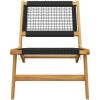 Trädgårdsstol med fotstöd massiv teak och polyester vidaXL – miniatyr 7