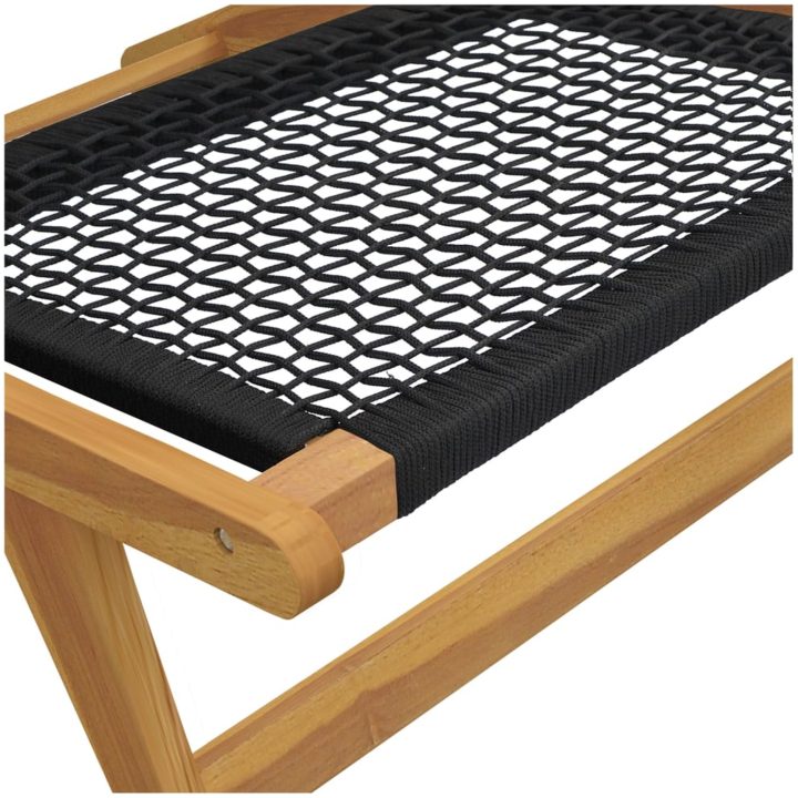 Trädgårdsstol med fotstöd massiv teak och polyester vidaXL – bild 10