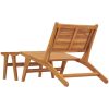 Trädgårdsstol med fotstöd massiv teak vidaXL – miniatyr 3