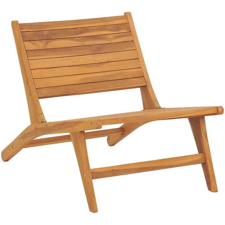 Trädgårdsstol med fotstöd massiv teak vidaXL – bild 4