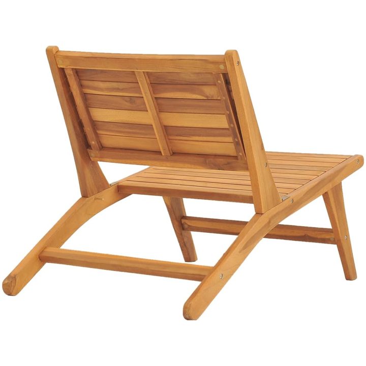 Trädgårdsstol med fotstöd massiv teak vidaXL – bild 7