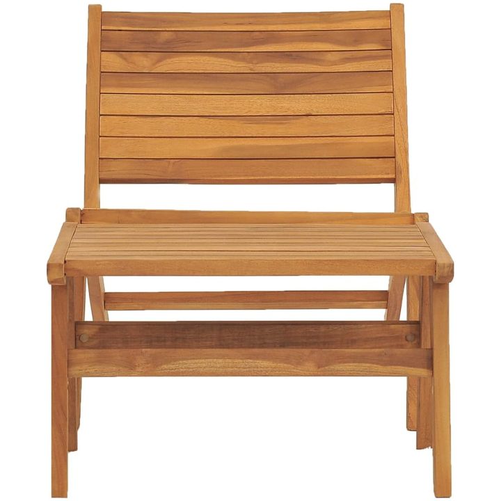 Trädgårdsstol med fotstöd massiv teak vidaXL – bild 8