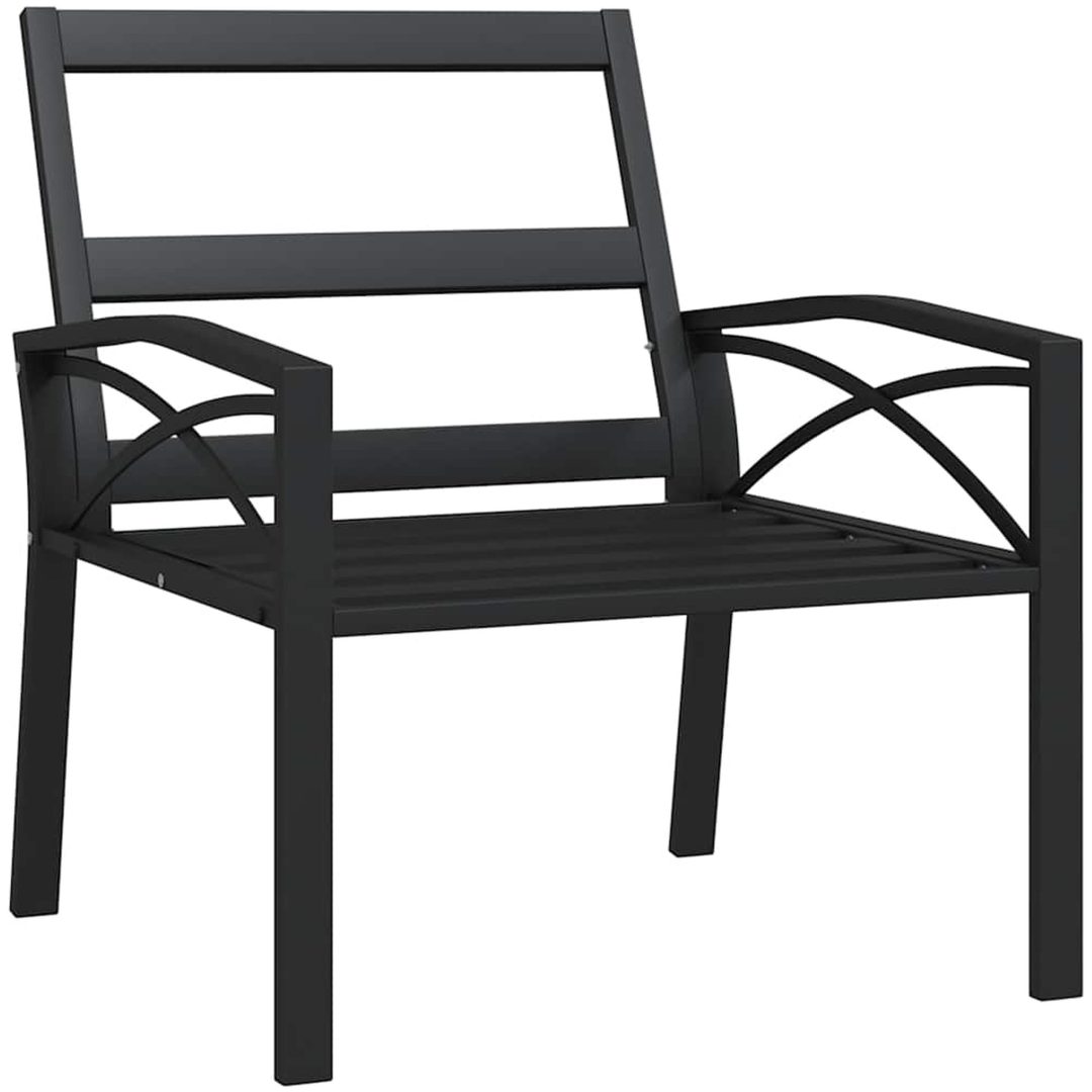 Trädgårdsstol med grå dynor 68x76x79 cm stål vidaXL – bild 4