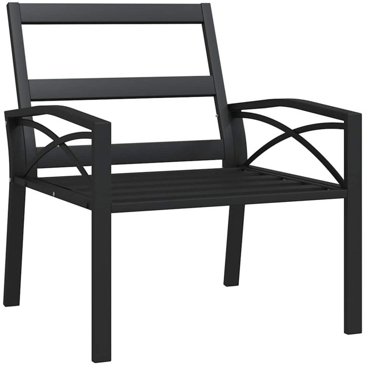 Trädgårdsstol med grå dynor 68x76x79 cm stål vidaXL – bild 4