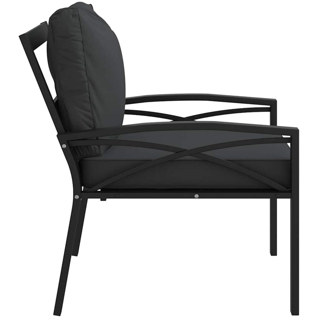 Trädgårdsstol med grå dynor 68x76x79 cm stål vidaXL – bild 5