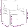 Trädgårdsstol med grå dynor 68x76x79 cm stål vidaXL – miniatyr 8