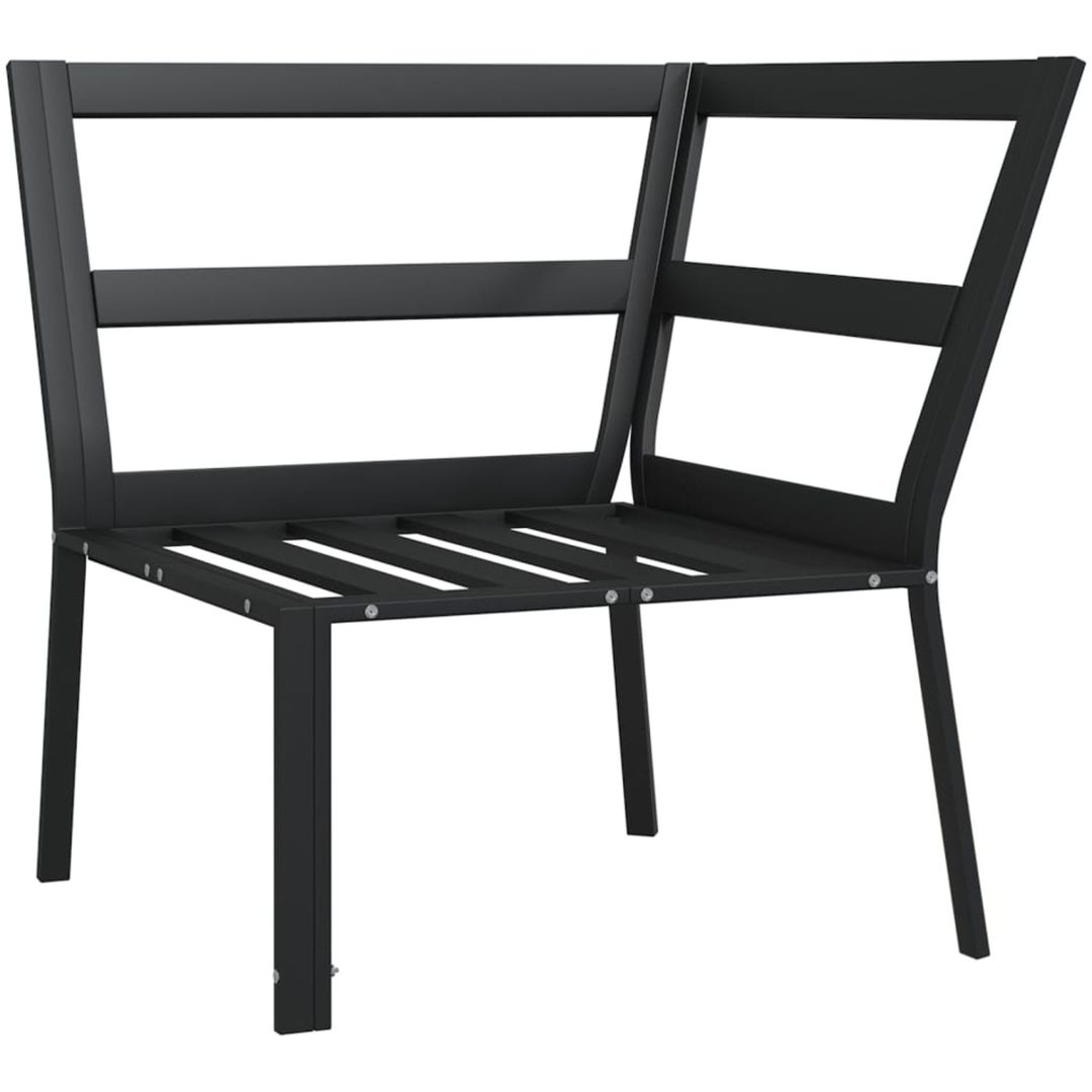Trädgårdsstol med grå dynor 76x76x79 cm stål vidaXL – bild 6