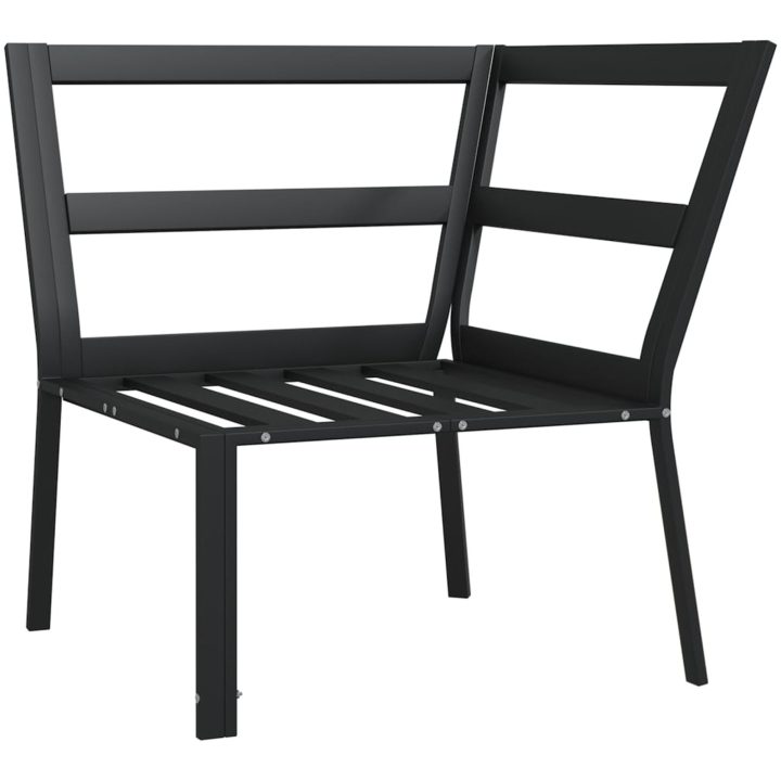 Trädgårdsstol med grå dynor 76x76x79 cm stål vidaXL – bild 6