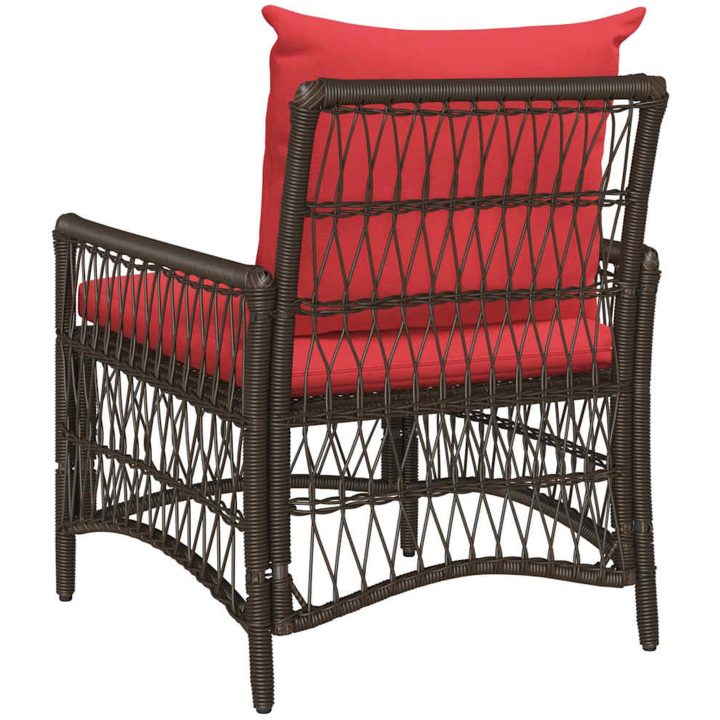 Trädgårdsstol med kuddar Brun 60x70x78 cm Poly Rotting vidaXL Standard – bild 3