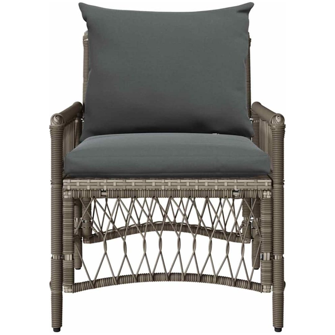 Trädgårdsstol med Kuddar Grå Poly Rattan vidaXL Standard – bild 4
