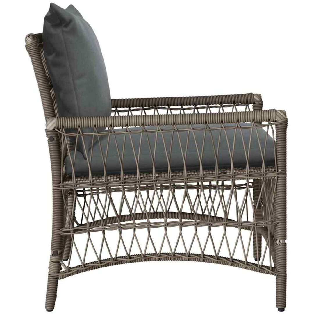 Trädgårdsstol med Kuddar Grå Poly Rattan vidaXL Standard – bild 5