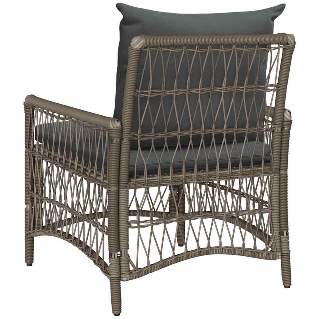 Trädgårdsstol med Kuddar Grå Poly Rattan vidaXL Standard – bild 6