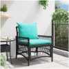 Trädgårdsstol med Kuddar Svart 60x70x78 cm Poly Rattan vidaXL Standard – miniatyr 3