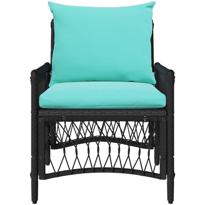 Trädgårdsstol med Kuddar Svart 60x70x78 cm Poly Rattan vidaXL Standard – bild 4