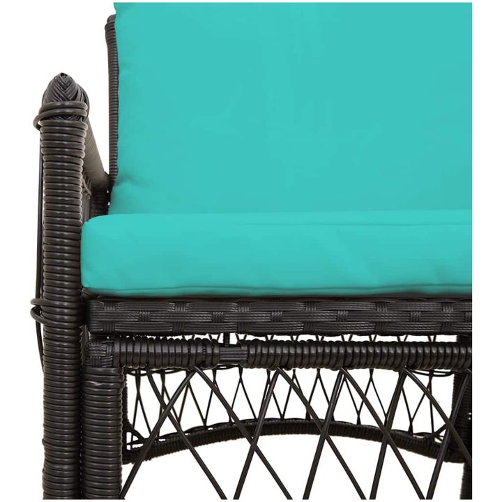 Trädgårdsstol med Kuddar Svart 60x70x78 cm Poly Rattan vidaXL Standard – bild 7